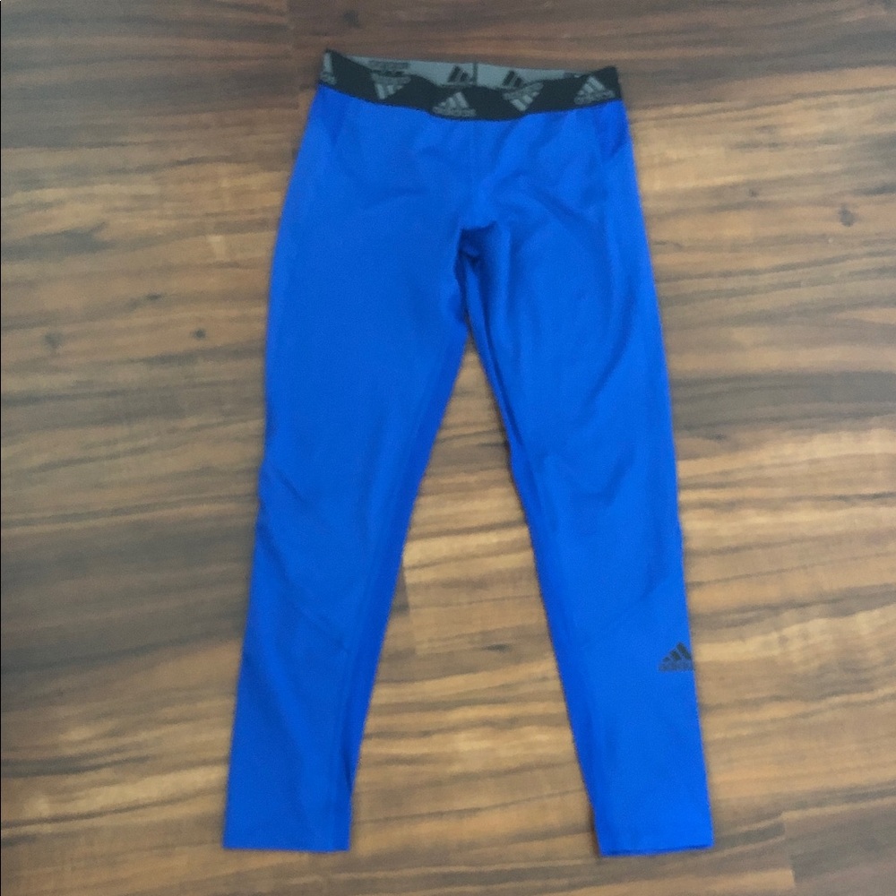 New adidas Royal Blue Kids' Logo Waistband Leggings